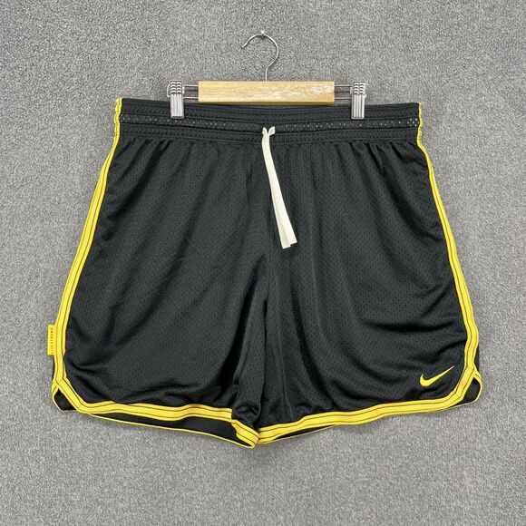 Nike Dri-FIT LIVESTRONG Shorts Women Medium Black Yellow Athletic Mesh Polyester - Picture 1 of 14